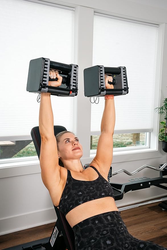 PowerBlock Elite EXP Adjustable Dumbbells, Sold in Pairs, Stage 1, 5-50 lb. Dumbbells, Durable Steel Build, Innovative Workout Equipment, All-in-One Dumbbells, Expandable with Expansion Kits