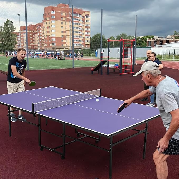 Garvee Portable Ping Pong Table,9FT/8FT /6FT Professional Indoor/Outdoor Table Tennis Tables Game with Net for Adults/Teens,2 Tennis Paddles and 3 Balls- Quick Assembly