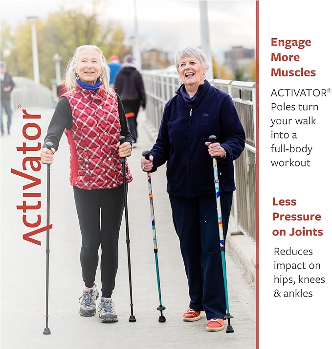 Urban Poling ACTIVATOR® MODA – 1 Pair – for Improved Balance, Greater Weight-Bearing and Rehabilitation with Sand/Snow & Trekking Baskets for multi-season & terrain usage – 784 Ease of Use Certified