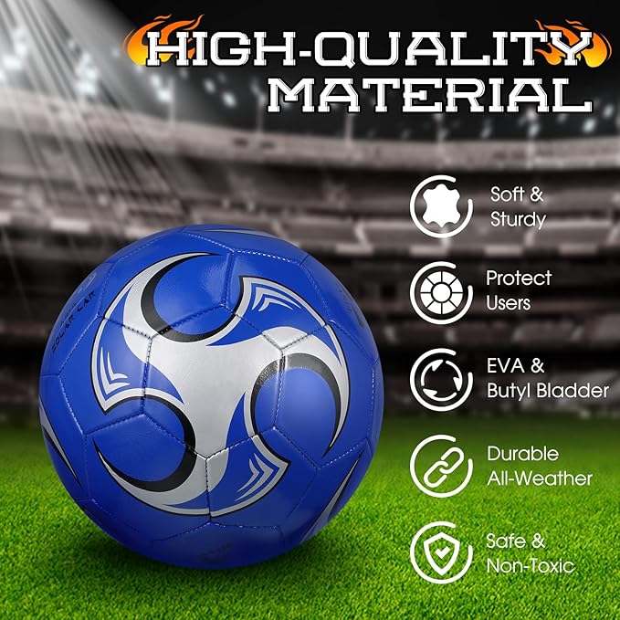 Supervitae 12 Pack Soccer Balls for Teen Adult Bulk Deflated Soccer Balls with Pump Outdoor Indoor Training Practice for School Sports Game Birthday Gift Party Back to School