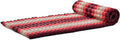 Leewadee - Foldable Floor Mattress - Japanese Roll Up Futon -Trifold Tatami Mat- Guest Floor Bed - Camping Mattress - Thai Massage Mat, Kapok Filled, 75 x 28 inches, Red
