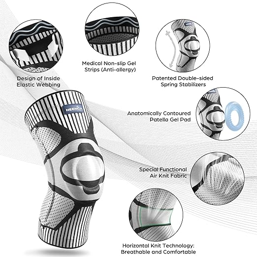 NEENCA Knee Brace for Knee Pain Relief, Medical Knee Support with Patella Pad & Side Stabilizers, Compression Knee Sleeve for Meniscus Tear, ACL, Arthritis, Joint Pain, Runner, Sport