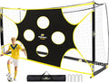 PodiuMax 12' x 6' Soccer Goal Target Nets with Highlighted Scoring Zones, Portable Shooting Practice Equipment