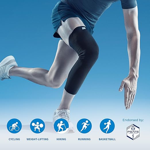 LP SUPPORT 667 Compression Sleeve Leg Full Length for Sports, Cycling, Running, Basketball, for Men Women (Gray, S, 1pcs)
