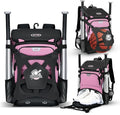 Baseball Backpack for Adult and Youth, Large Capacity Lightweight Softball Bag With Shoe Compartment and Fence Hook for TBall Bat & Equipment, Waterproof for Helmet, Gloves
