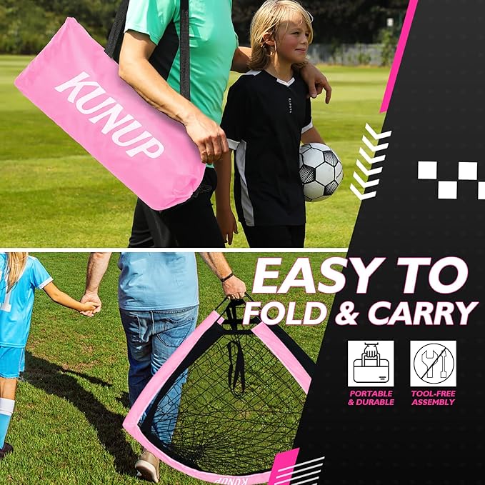5×3 6x4 9x5 FT Portable Kids Soccer Goal for Backyard, Foldable Soccer Practice Net with Carrying Bag for Toddler Youth Adult Pop Up Soccer Training Equipment Indoor and Outdoor Sports Game