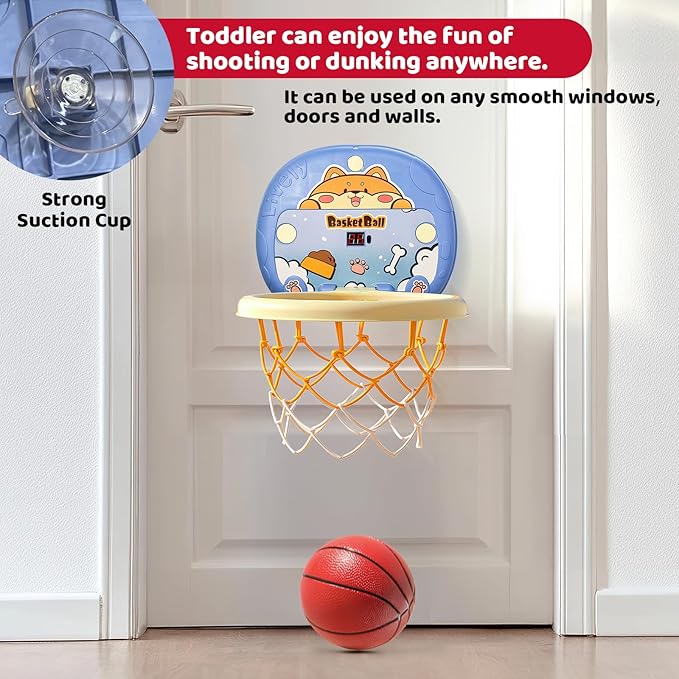 Toddler Baby Mini Basketball Hoop Indoor for Toddlers Kids Boys Room,Baby & Boy Toys 3 4 5 6 Years Old Birthday for 3 4 5 6 Year Old Boys (Large-Score)
