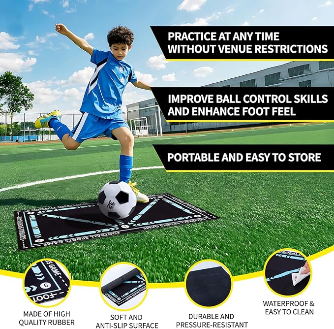 2 Pack Kids Soccer Goal for Backyard Set 5x3FT Portable Pop Up Soccer Net Training Equipment with Soccer Ball, Training Dice Mat, Cones and Carry Bag for Youth Toddler Teams Indoor Outdoor Sport Game