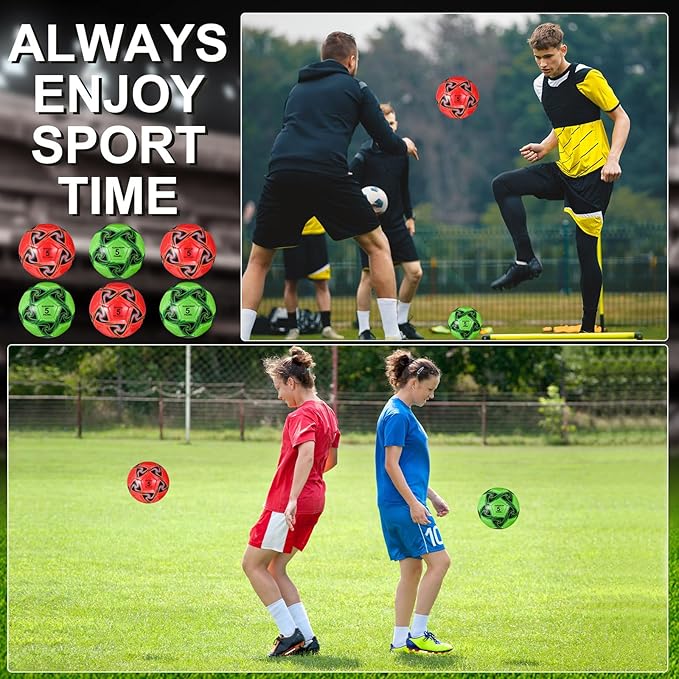 Libima 13 Pcs Soccer Ball Bulk 10 Pcs Official Soccer Ball with 2 Pump and Carry Bag Indoor Outdoor Training Game Sport Gift for Youth Adult Back to School