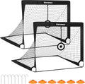 SONGMICS Kids Soccer Goals for Backyard, 4x3 ft Portable Soccer Nets Training Equipment, Toddler Soccer Goal with Carrying Bag, for Field