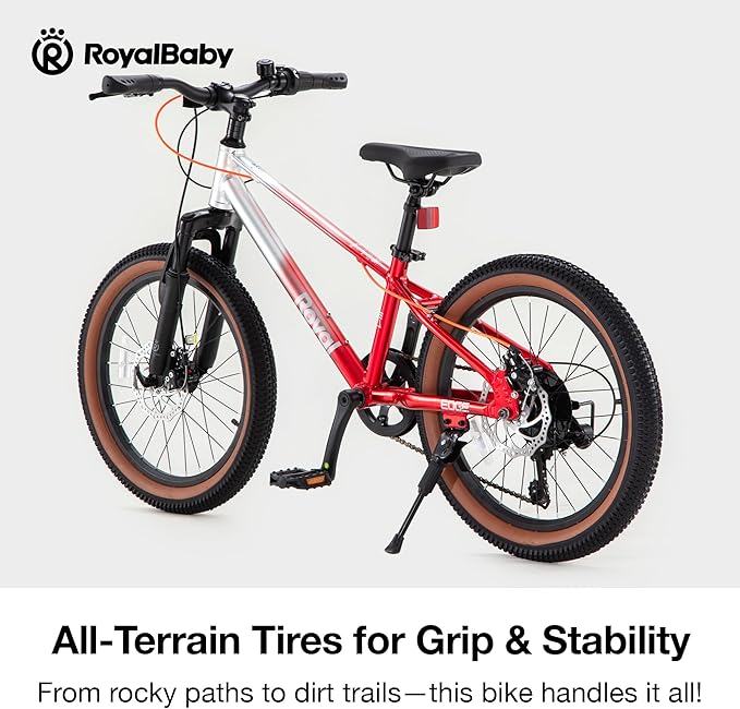 RoyalBaby Kids Mountain Bike for Boys and Girls, Ultra-Light Aluminum 20-24 Inch Wheel Bicycle for 6-14 Years Old Children, 7/21-Speeds Drivetrain