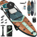 12'x36 Inflatable Paddle Board, 500lbs Extra Wide Stand Up Paddleboard for Adults with Premium SUP Accessories Kit & Backpack, Blow Up Kayak Non-Slip Stable Deck Boat for Yoga Fishing Surf