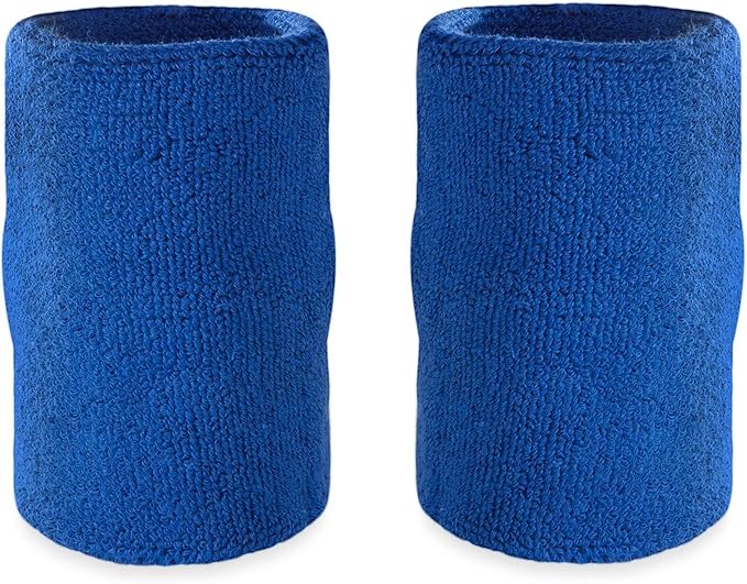 Suddora 6" Doublewide Wrist Bands/Armbands (Pair) - Thick Sweatbands for Basketball, Tennis, Baseball, Gym