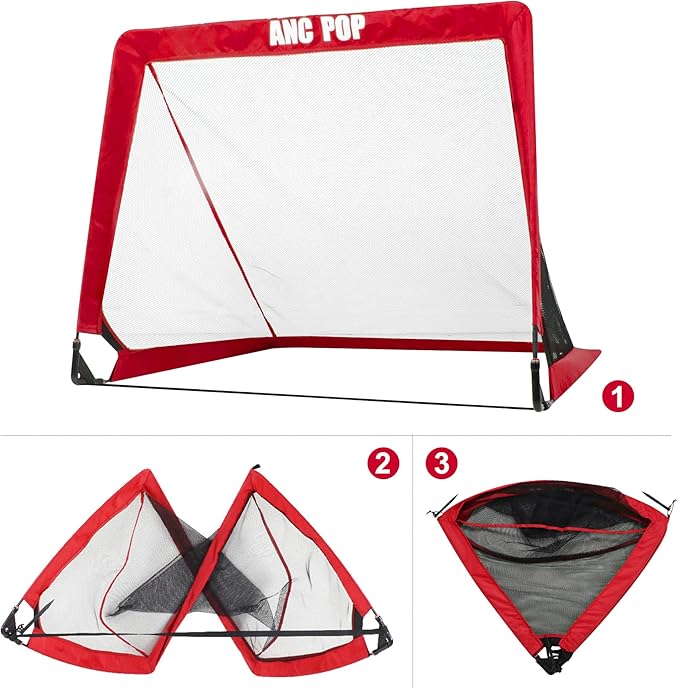 Portable Pop Up Soccer Goal for Kids Trainning and Family Game Foldable Soocer Net for Backyard with Carrying Case