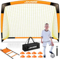 Kids Soccer Goals for Backyard Set, Portable Toddler Soccer Goal 2 of 6x4 ft, 4x3 ft, 7x5 ft, Soccer Training Equipment, Pop Up Soccer Net Kit with Size 4 Soccer Ball, Outdoor Sports Play, Youth Game