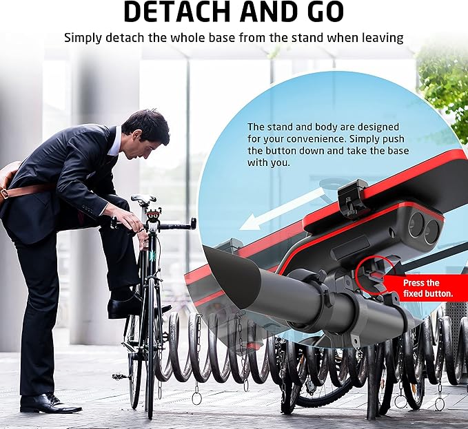 Multifunctional Bike Speaker & Phone Holder - Bicycle Headlight, Horn, Microphone & Power Bank (5000mAh), Ideal for Mountain & Road Cycling