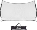 12x9ft / 16x10ft Barricade Backstop Net, Ball Sports Barrier, Practice Net for Baseball, Softball, Lacrosse, Soccer, Basketball and More