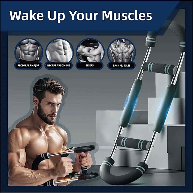 Twister Arm Trainer,Adjustable 40-220lb Chest Workout Equipment Power Twist Arm Trainer,Forearm Strengthener,Portable Twister Arm Workout for Home Fitness