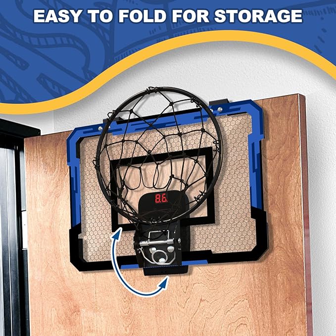 QDRAGON Indoor Basketball Hoop for Kids, Over The Door Basketball Hoops, Mini Hoop with Scoreboard & 3 Balls, Basketball Toys Gifts for 5 6 7 8 9 10 11 12 Year Old Boys Girls Teens