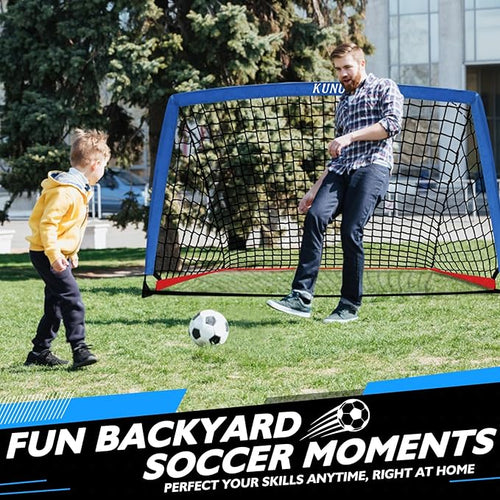 2 of 5×3 6x4 9x5 FT Portable Kids Soccer Goals Set, Foldable Soccer Practice Nets for Backyard with Carrying Bag for Toddler Youth Pop Up Soccer Training Equipment Indoor Outdoor Sports Game Gift