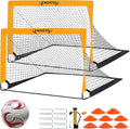 Kids Soccer Goals 2 of 4' x 3' Pop Up Soccer Goal Training Equipment, Portable Toddler Soccer Net with Soccer Ball, Soccer Set for Backyard, Perfect Youth Sports,Games,Play