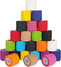 24 Pack Self Adhesive Bandage Wrap 2 Inch, Cohesive Medical Tape for Sports, Elastic Vet Wrap for Athletic, Ankle, Wrist Sprains, Pet First Aid