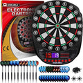 WIN.MAX Electronic Dart Board Soft Tip Dartboard Set LED Displays 3 Languages with 12 Darts 100 Tips Power Adapter