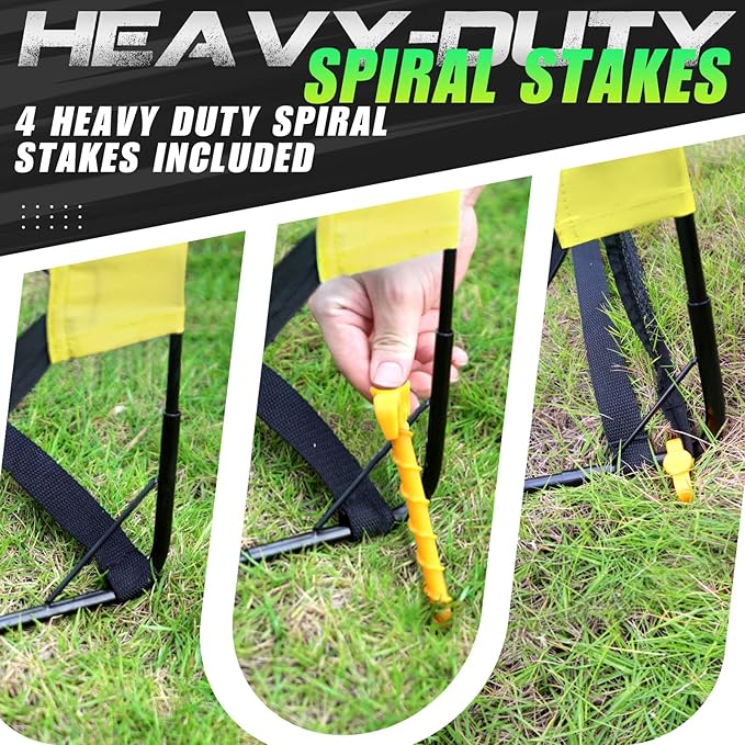 Kids Soccer Goal for Backyard, 5×3, 6×4, 9×5FT Easy Foldable Soccer Practice Net with Portable Carrying Bag for Toddler Youth Adult Soccer Training Equipment Outdoor Sports Game