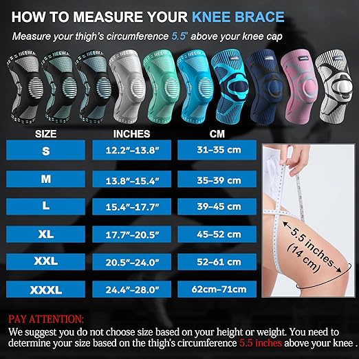 NEENCA Knee Brace for Knee Pain Relief, Medical Knee Support with Patella Pad & Side Stabilizers for Women & Men, Compression Knee Sleeve for Meniscus Tear, ACL, Arthritis, Joint Pain, Runner, Sport