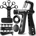 WATMAID Grip Strength Trainer Kits (5 Pack), Forearm Strengthener with Adjustable Resistance, Grip Strength Tester, Finger Strengthener, Hand Gripper Strengthener for Muscle Building Injury Recover