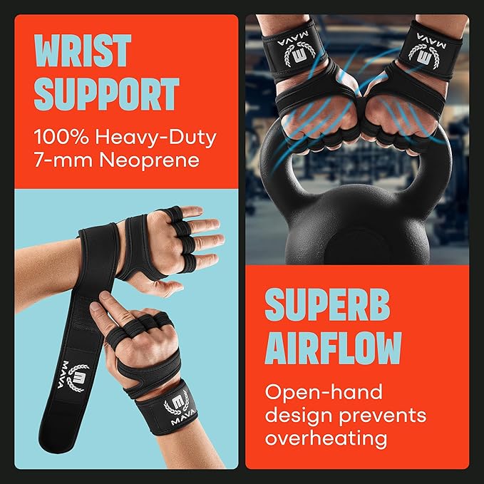 Mava Sports Weight Lifting Gloves with Wrist Support, Work Out Gloves, Gym Gloves - Great for Cross Training, Pull Ups, Calisthenics and Gym, Workout Gloves for Men & Women,Size : X-Large