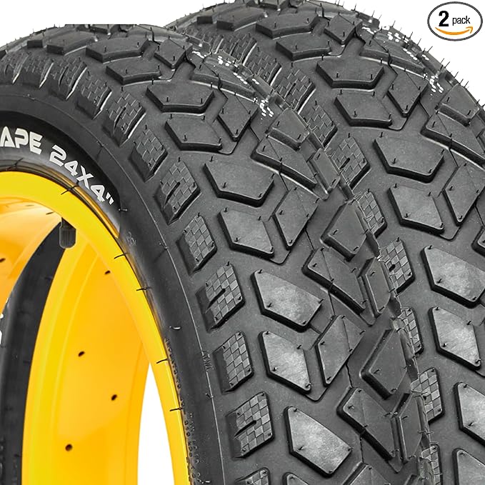 Allscape 24x4.0 Fat Tire E-Bike Tires – Heavy Duty 24 Inch Bike Tires for Electric Bikes & Mountain Bikes, All-Terrain Grip, Puncture Resistance, Trail Ready – 2 Pack – USA Customer Support