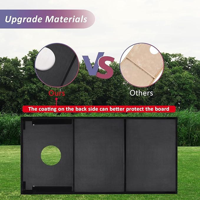 Cornhole Set, Regulation/Tailgate Size Cornhole Boards with 8 Bean Bags and Carrying Case, 4x2/3x2 Corn Hole Outdoor Game Toss Board for Adults Outside Activities