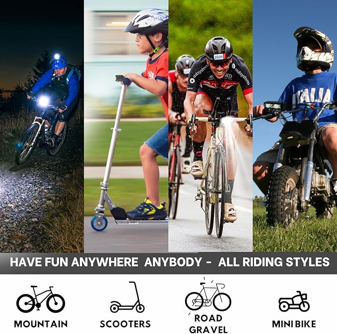 Ultra Bright Bike Taillight for Road and Trail Safety. 5 Modes Rechargeable Red White Led Light. Flexible Mounting for All Bicycles Styles, Scooter, ebikes and Helmet.