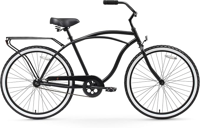 sixthreezero Around The Block Men's Beach Cruiser Bike, Hybrid Bicycle with Rear Rack