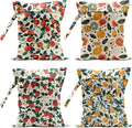 4 Pack Cute Fruit Wet Bag Waterproof Washable Reusable Wet Dry Bag for Swimsuit Clothes Cloth Diaper Travel Beach Pool Yoga Gym Toiletries Travel Beach Essentials Strawberry Orange Apple