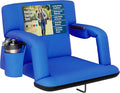 Alpcour Reclining Stadium Seat – Wide Bleacher Chair with Back Support and Cushion, Armrests, Side Pockets, and Bleachers Hook – Best Stadium Seats Chairs for Camping, Kayak, & Paddle Board Backs