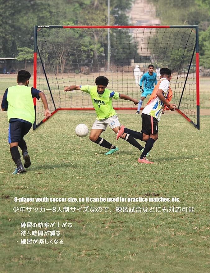 KAIHAOWIN Soccer Goal 3'x2.5'|6'x4'|8'x6'|10'x6.6'-Steel Frame Goal Post All Weather Soccer Net-Quick Assembly Training Sports Soccer Goals for Backyard Indoor Outdoor-Heavy Duty Metal Soccer Goals