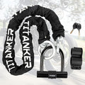 Titanker Motorcycle Chain Lock, Heavy Duty Bike Chain Lock with 2 Keys, Bike Locks with 14mm Thick U Lock for Bicycles, Motorbikes, Mopeds, Scooters (3FT,4FT)(6mm Chain,12mm Chain)