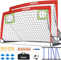 Kids Soccer Goal for Backyard, 6x4 9x5 FT Portable Soccer Nets Pop Up with Ball, Agility Ladder, Cones, Target & Carry Bag for Toddler Youth Outdoor Indoor Training Practice Sports Games Play