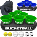 BucketBall | Team Color Edition | Party Pack (Green/Navy Blue): Original Yard Pong Game: Best Camping, Beach, Lawn, Outdoor, Family, Adult, Tailgate, Jumbo, Giant Game