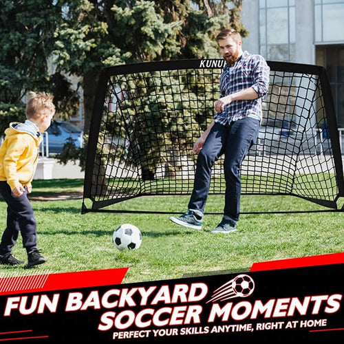 2 of 5×3 6x4 9x5 FT Portable Kids Soccer Goals Set, Foldable Soccer Practice Nets for Backyard with Carrying Bag for Toddler Youth Pop Up Soccer Training Equipment Indoor Outdoor Sports Game Gift
