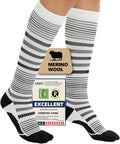 Merino Wool Compression Socks for Women Men, 15-20 mmHg, Soft & Breathable for Travel, Running, Pregnancy