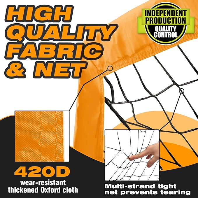 Kids Soccer Goal for Backyard, 5×3, 6×4, 9×5FT Easy Foldable Soccer Practice Net with Portable Carrying Bag for Toddler Youth Adult Soccer Training Equipment Outdoor Sports Game