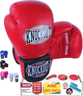 Knockout Gel Boxing Gloves for Men Women - Pro Training Sparring, Maya Hide Leather Muay Thai MMA Kickboxing, Adults-Kids Heavy Bag Workout Gloves for Boxing -Ultra-Wide Wrist Support 10 oz - 16 oz