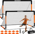 Kids Soccer Goal for Backyard Set - 2 Set of 7X5 / 6X4 ft Toddler Soccer Nets Training Equipment, Soccer Ball, Pop Up Portable Soccer Set for Kids and Youth Games and Training Goals Ages 3-16 Gift