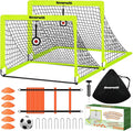 Soccer Goal, Kids Soccer Goals for Backyard Set of 2, 4x3ft Portable Soccer Goal Pop Up Soccer Net, Kids Soccer Net Training Equipment with Soccer Ball, Ladder, Cones, Targets