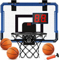Indoor Mini Basketball Hoop for Door - Over The Door Basketball Mini Hoop with Scoreboard & 3 Balls, Foldable Basketball Hoop for Wall & Room Basketball Toy Gift for Boy Kids Teens