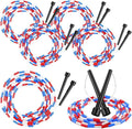 Zubebe 16-foot Double Dutch Jump Ropes Bulk Segmented Skipping Colorful Beaded Ropes for Kids Adults Fitness Physical Education Gym Class School Sports Outdoor Activities, Red White and Blue