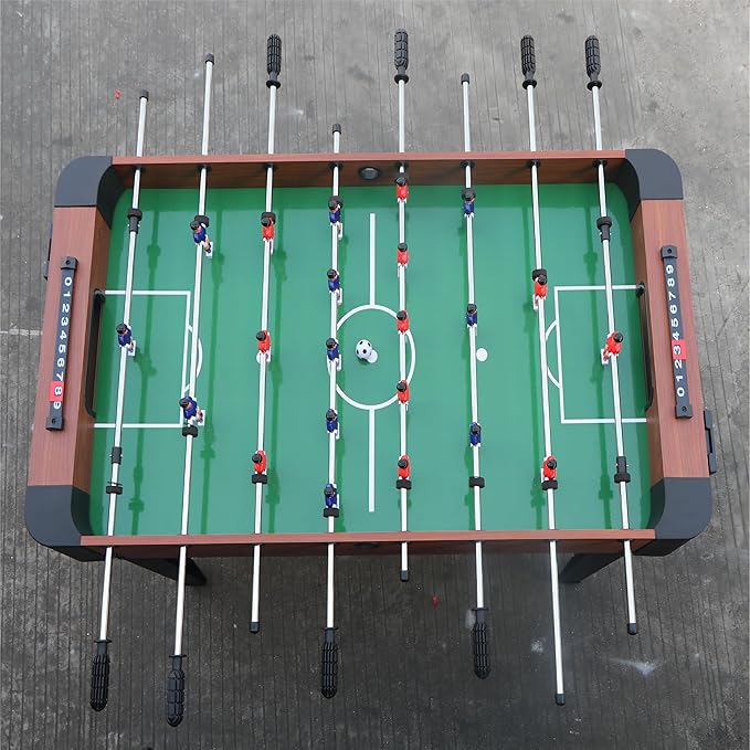 4ft/4.5ft Foosball Table and Balls Set for Adults and Kids, Soccer Game Table, Sturdy Football Table Arcade with Cup Holders & Heavy-Duty Legs, for Indoor or Outdoor